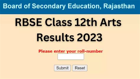 bser ajmer old result|Rajasthan Board 12th Arts Result 2023.